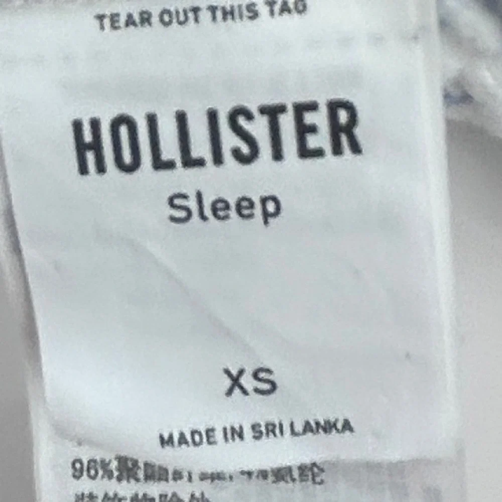 Hollister Blue Floral Flannel Pajama Set Hooded Top Lounge Sleepwear coquette